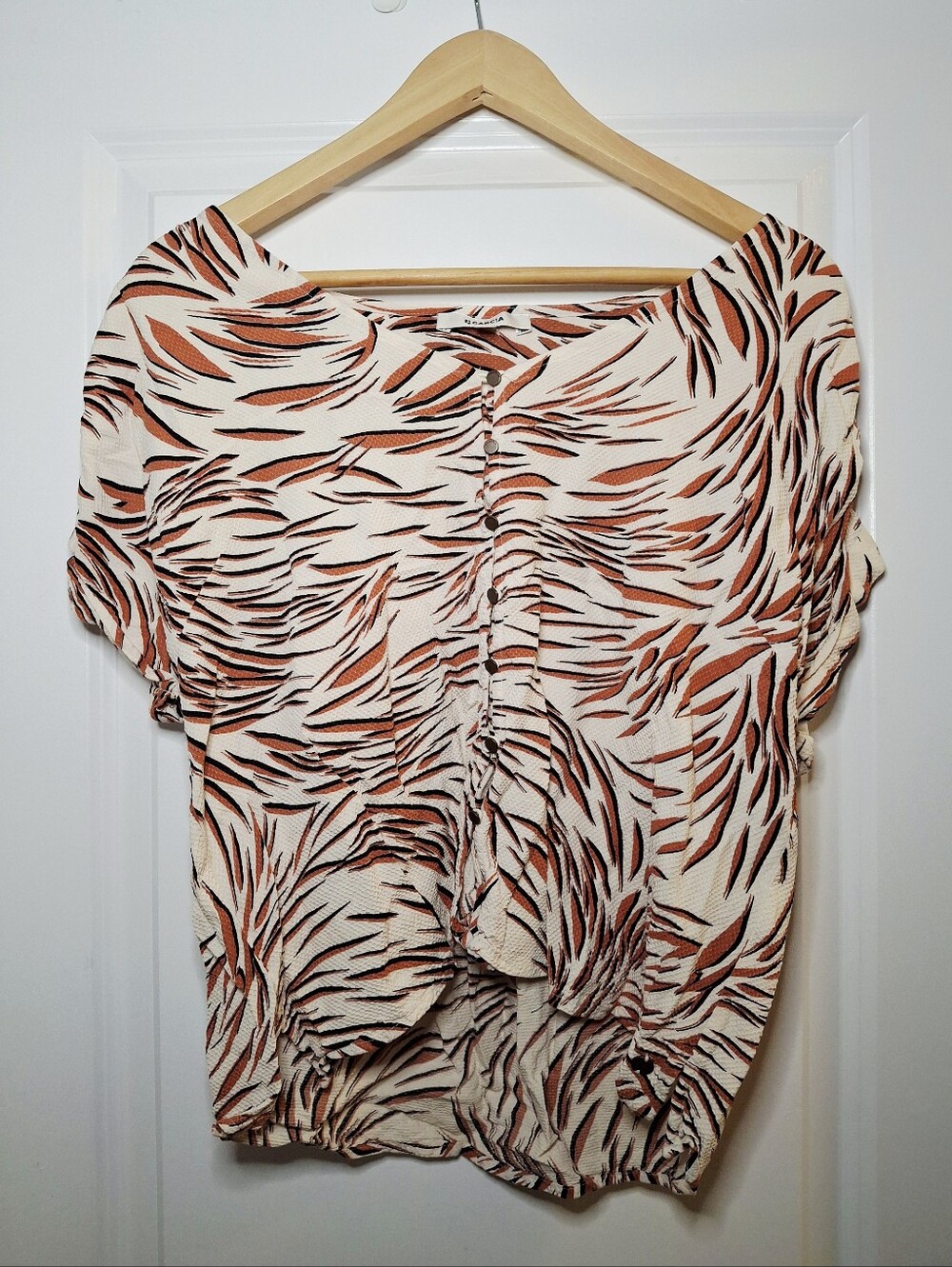 Garcia Textured Abstract Print Short Sleeve Shirt (XL)